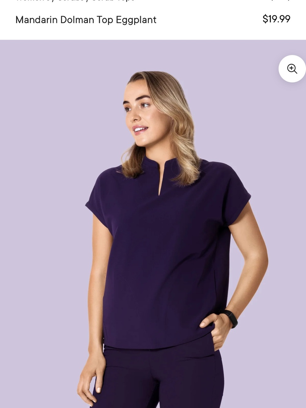 Women’s Mandarin Dolman Top & Cargo Bottom in Eggplant - Picture 1 of 2